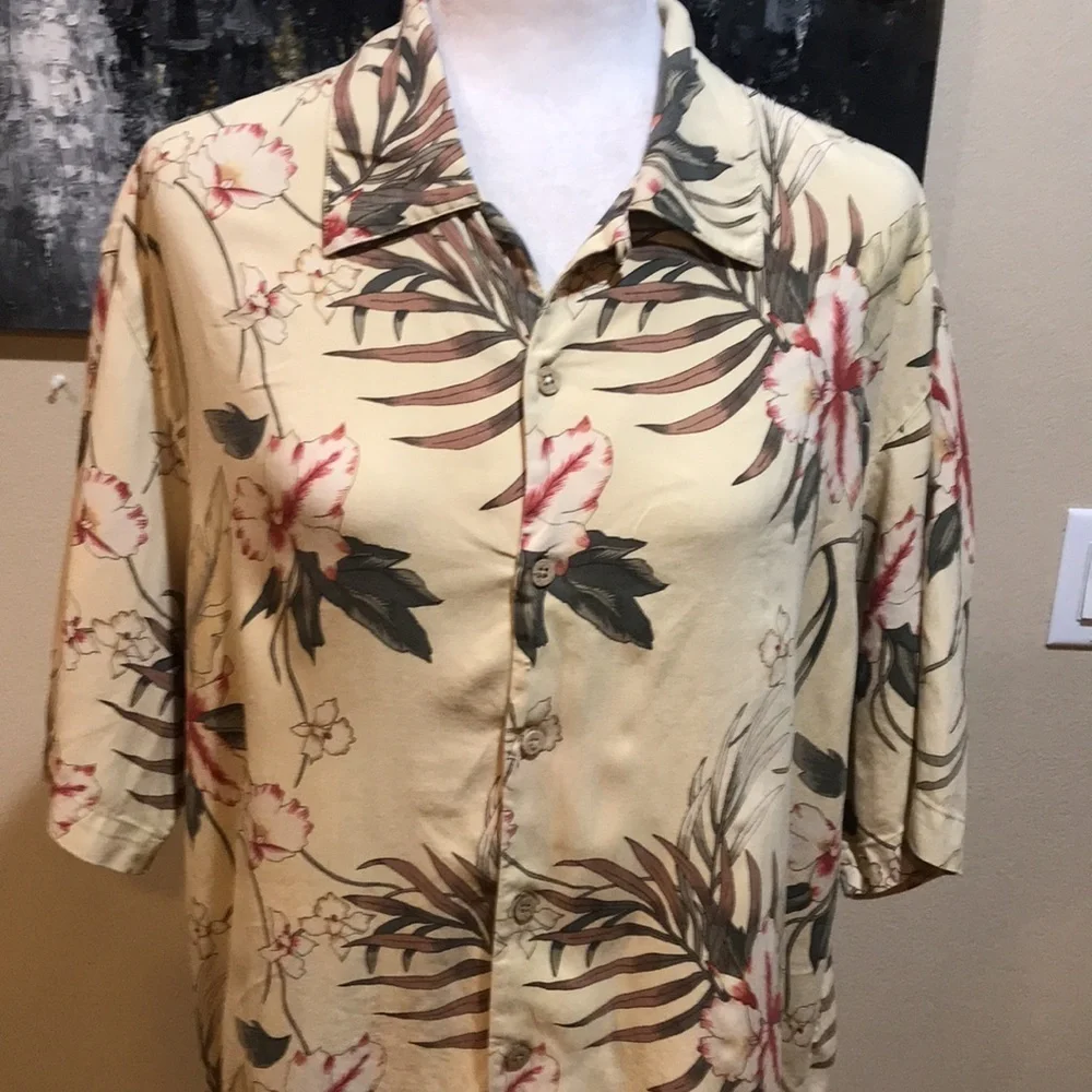 KulaKula Tropical Men's Silk Shirt-Size L